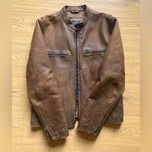 J Crew Stockton Racer Leather Jacket